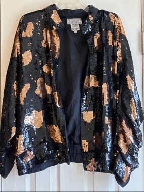 Candlelight by Jainson’s International | Vintage Black & Gold Sequin Shirt Large